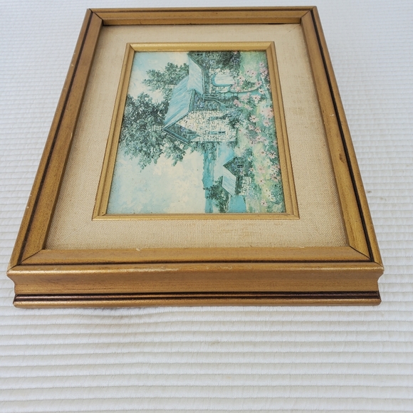 2 Cottage Prints 12"x7.5" Kierstead Gallery Vintage Wood Frame 1980s Cottagecore - Picture 7 of 16